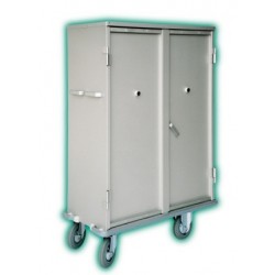 Wäscheschrank aus Aluminium - 2/3 Regalböden + 1/3 Kleiderstange