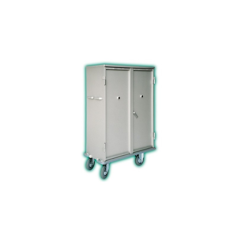 Armoire à linge en alu - 2/3 étagères + 1/3 penderie