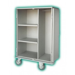 Armoire à linge en alu - 2/3 étagères + 1/3 penderie
