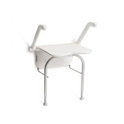 Siège de douche Etac Relax à montage mural avec accoudoirs relevables