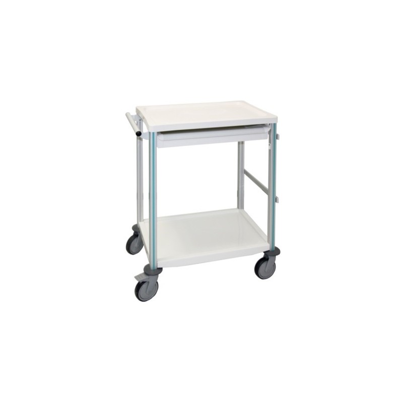 AGILY-Rollwagen mit 2 Ablagen und 1 Schublade, 600 x 400 mm
