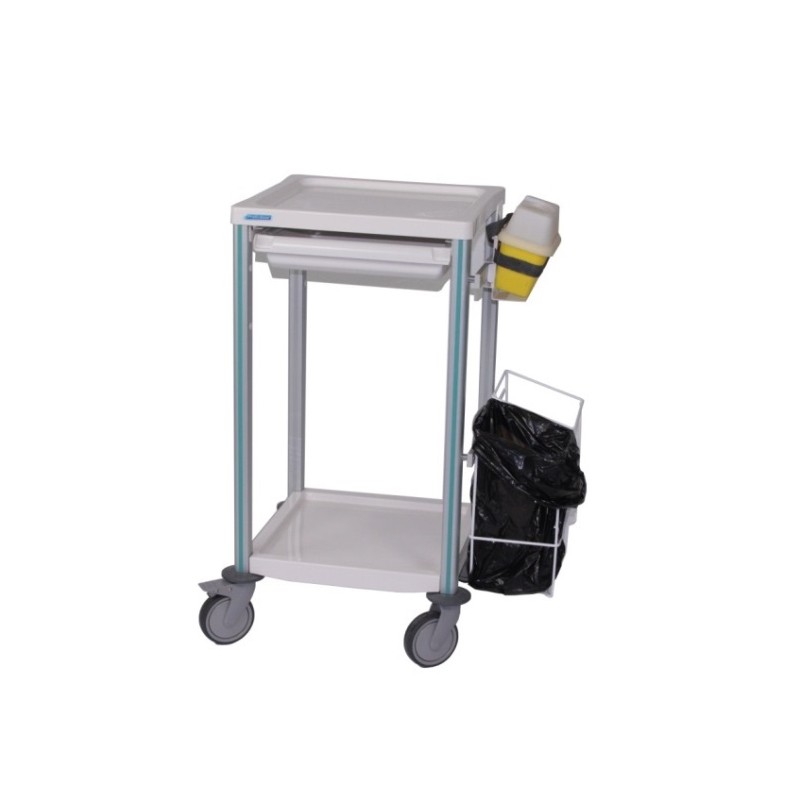 Pflegewagen Agily 400 x 400 mit Schublade und Zubehör