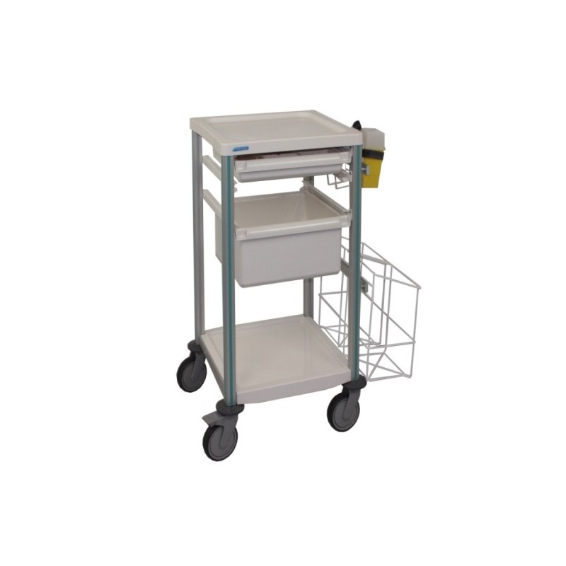 Pflegewagen AGILY 400 x 400 mit Schubladen und Zubehör