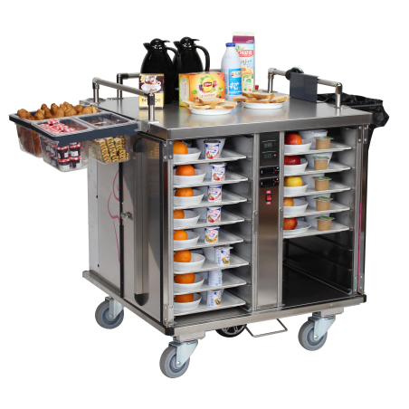 Chariot De Service Alimentaire Ancien En Bois - 2 Pièces Ovale Marron